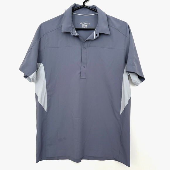 Arcteryx Adventus Comp Polo Mens Small Purple Gray Light Snap Breathable - Picture 1 of 10